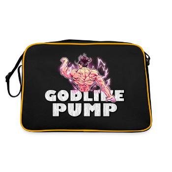 Godlike Pump | Anime Gym Motif for Fans - Retro Bag - black/gold - Back
