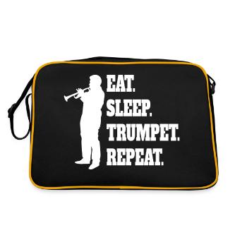 Trompete lustiger Musik Instrument Musiker Spruch - Retro Tasche - Schwarz/Gold - Hinten