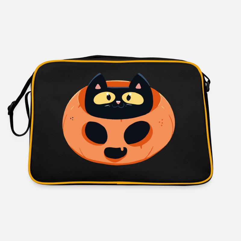 Pumpkin Cat - Retro Bag - black/gold