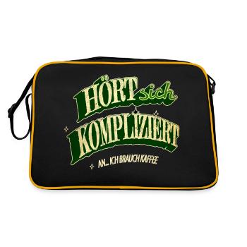 becher morgen statement frühaufsteher montag - Retro Tasche - Schwarz/Gold - Hinten