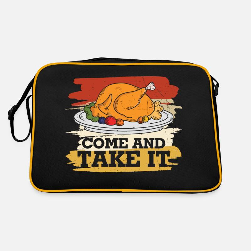 Come and take it - Funny Turkey - Retro Bag - black/gold