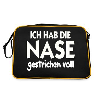 Ich hab die Nase gestrichen voll Nase Voll - Retro Tasche - Schwarz/Gold - Hinten