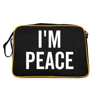 Ich bin Frieden - Retro Tasche - Schwarz/Gold - Hinten
