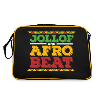 Ghana Ghanaer Flagge Jollof Afro Beat I Geschenk - Retro Tasche - Schwarz/Gold - Hinten