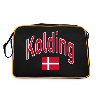 Drapeau de Kolding Danemark - Sac Retro - noir/or - Dos