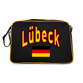 Lübeck drapeau de l’Allemagne - Sac Retro - noir/or - Dos
