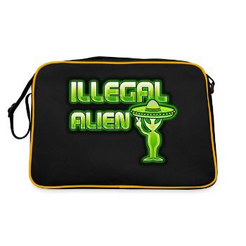 Funny Illegal Alien - Retro Bag - black/gold - Back