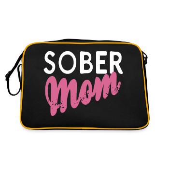 Sober Mom Retro Sobriety Designs - Retro Tasche - Schwarz/Gold - Hinten