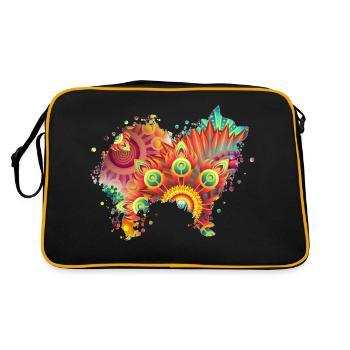 German Spitz Deutscher Spitz Hund Design Hunde - Retro Tasche - Schwarz/Gold - Hinten