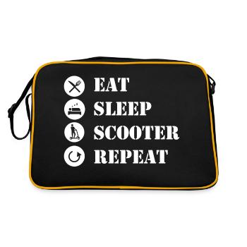 E-Scooter E-Roller Scooter - Retro Tasche - Schwarz/Gold - Hinten
