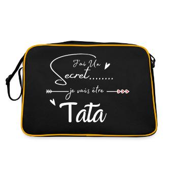 Je vais être tata - Sac Retro - noir/or - Dos