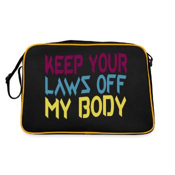 Halte deine Gesetze von meinem Körper fern Feministische Frauenrechte - Retro Tasche - Schwarz/Gold - Hinten