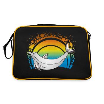 Delfin - Retro Tasche - Schwarz/Gold - Hinten