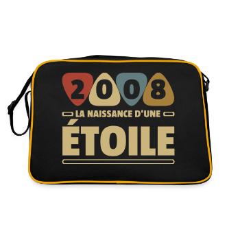 année de naissance 2008 / anniversaire année 2008 - Sac Retro - noir/or - Dos