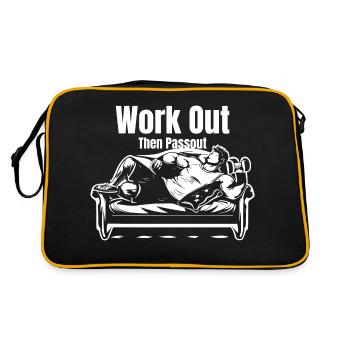 GYM TSHIRT FOR MAN WORK OUT THEN PASSOUT - Retro Bag - black/gold - Back