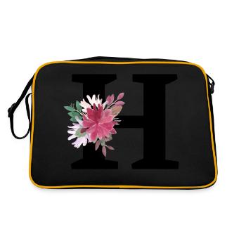 Lettre h floral - Sac Retro - noir/or - Dos