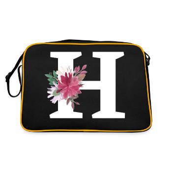 Lettre h floral - Sac Retro - noir/or - Dos