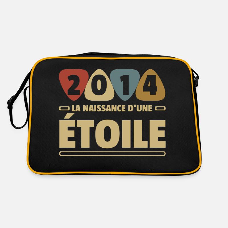 2014 année de naissance / anniversaire année 2014 - Sac Retro - noir/or