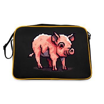 Minimaliste beau petit cochon - Sac Retro - noir/or - Dos