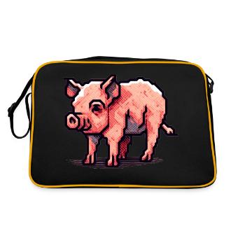 Cochon comme truie en pixel art 16 bits - Sac Retro - noir/or - Dos