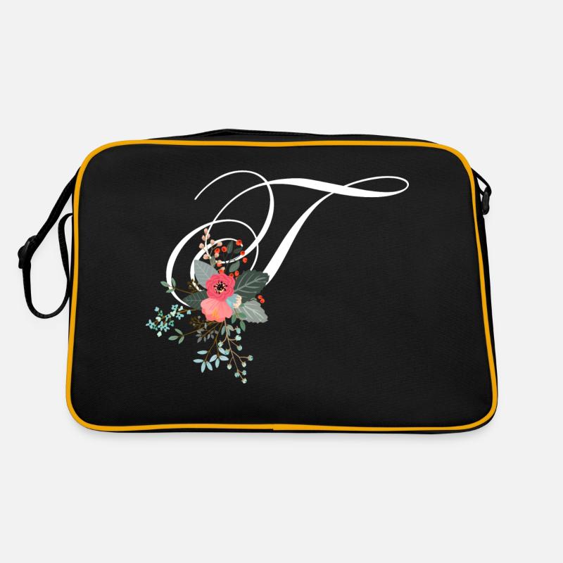 Letter t flowery Retro Bag
