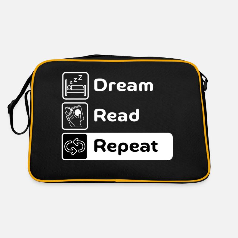 Rêve Lire Répéter - Sac Retro - noir/or