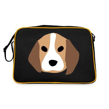 Beagle chiot face 1 - Sac Retro - noir/or - Dos