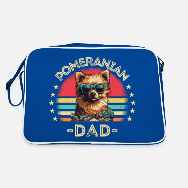 Zwergspitz mit Sonnenbrille Papa retro Retro Tasche