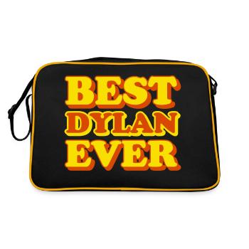 Dylan First Name Funny Gift - Retro Bag - black/gold - Back