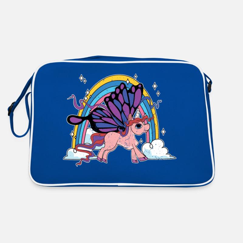 Fantasy Tier Regenbogen Schmetterling Einhorn Retro Tasche