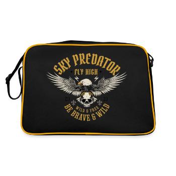 Das Raubtier des Himmels - Retro Tasche - Schwarz/Gold - Hinten