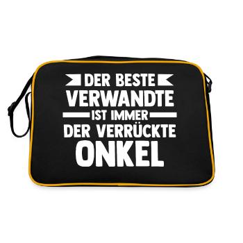 Patenonkel Onkel - Retro Tasche - Schwarz/Gold - Hinten