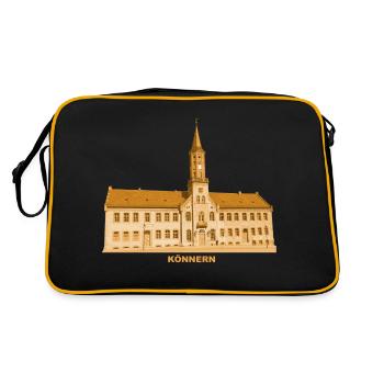 Könnern Rathaus Salzlandkreis Sachsen-Anhalt - Retro Tasche - Schwarz/Gold - Hinten