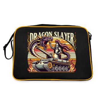 Dragon Slayer Knight Ren Faire LARP, Renaissance - Retro Tasche - Schwarz/Gold - Hinten