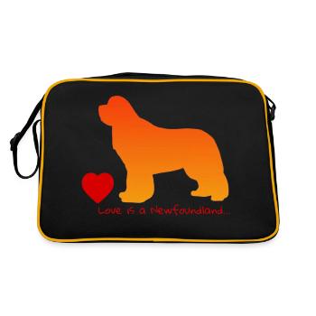 Love is a Newfoundland 018 - Retro Bag - black/gold - Back