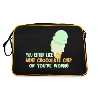 Entweder Du Magst Mint Chocolate Chip Oder Du - Retro Tasche - Schwarz/Gold - Hinten