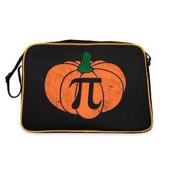 Verzweifelter Kürbis Pi Mathelehrer Haloween - Retro Tasche - Schwarz/Gold - Hinten