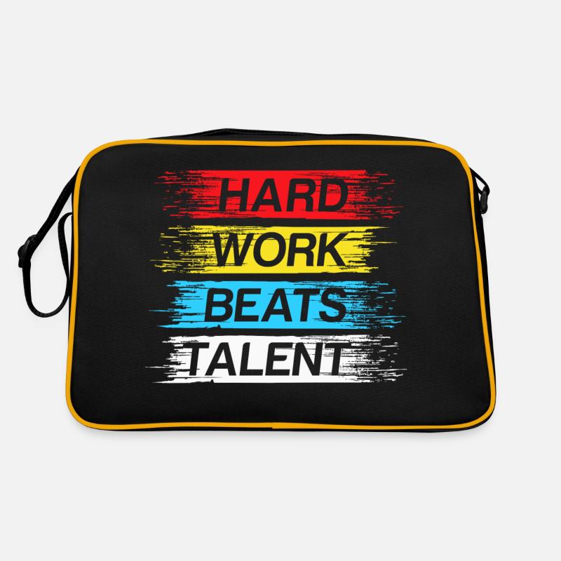 Hard work beats talent - Retro Bag - black/gold
