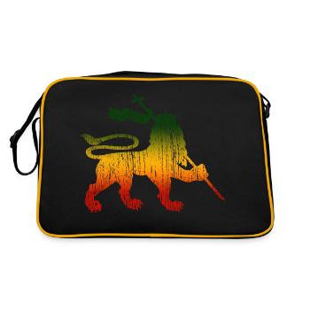 Reggae Musik Rastafari Jamaika - Retro Tasche - Schwarz/Gold - Hinten