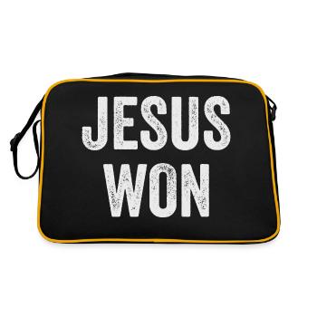 Jesus Won Religious Christian Jesus Holy Cross - Retro Bag - black/gold - Back