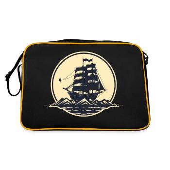 Piratenschiff - Retro Tasche - Schwarz/Gold - Hinten