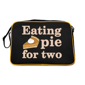 Annonce de bébé mangeant une tarte pour deux Thanksgiving - Sac Retro - noir/or - Dos
