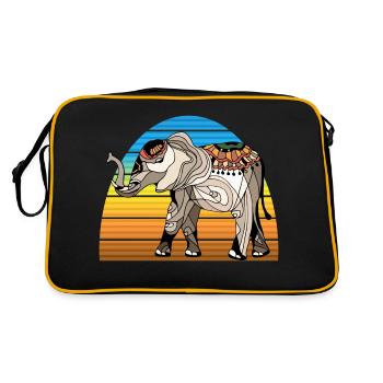 Elefant - Retro Tasche - Schwarz/Gold - Hinten
