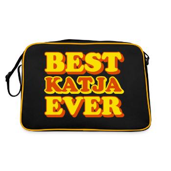 Katja Vorname Lustiges Geschenk - Retro Tasche - Schwarz/Gold - Hinten
