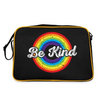 LGBTQ Be Kind Gay Pride LGBT Allié Drapeau arc-en-ciel - Sac Retro - noir/or - Dos