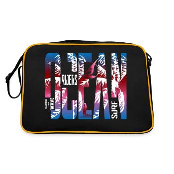 Summer Ocean Riders - Retro Tasche - Schwarz/Gold - Hinten