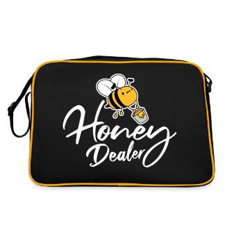 Honey Dealer Honey Merchant Cute Bees Beekeeper Quote - Retro Bag - black/gold - Back
