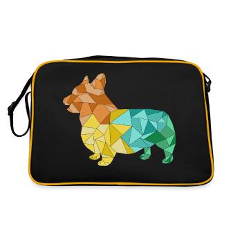 CORGI geometric colorful - Retro Bag - black/gold - Back