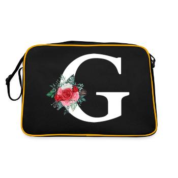 Lettre g floral rouge - Sac Retro - noir/or - Dos