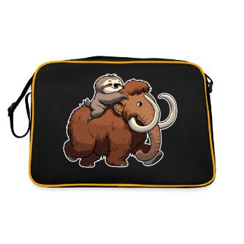 Wollmammut Mammut Mammut Geschenk Faultier - Retro Tasche - Schwarz/Gold - Hinten